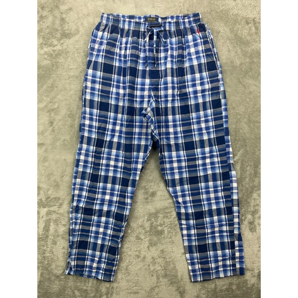 Polo Ralph Lauren Sleepwear Mens Lounge Pants L Blue Plaid